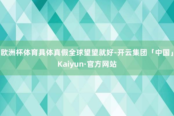 欧洲杯体育具体真假全球望望就好-开云集团「中国」Kaiyun·官方网站