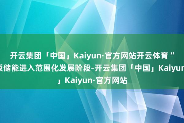 开云集团「中国」Kaiyun·官方网站开云体育“钠离子电板储能进入范围化发展阶段-开云集团「中国」Kaiyun·官方网站