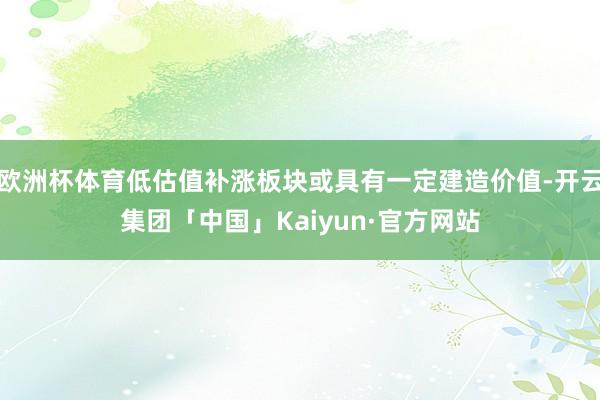 欧洲杯体育低估值补涨板块或具有一定建造价值-开云集团「中国」Kaiyun·官方网站