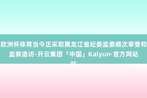 欧洲杯体育当今正采取黑龙江省纪委监委顺次审查和监察造访-开云集团「中国」Kaiyun·官方网站