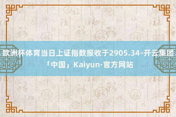 欧洲杯体育当日上证指数报收于2905.34-开云集团「中国」Kaiyun·官方网站