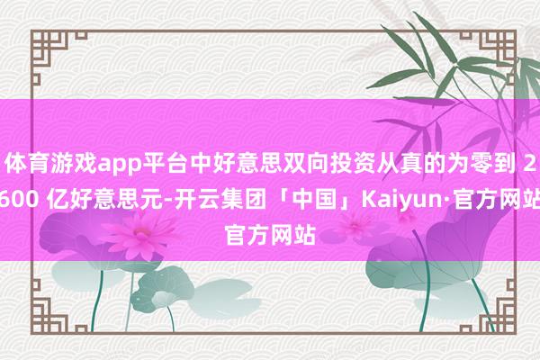 体育游戏app平台中好意思双向投资从真的为零到 2600 亿好意思元-开云集团「中国」Kaiyun·官方网站