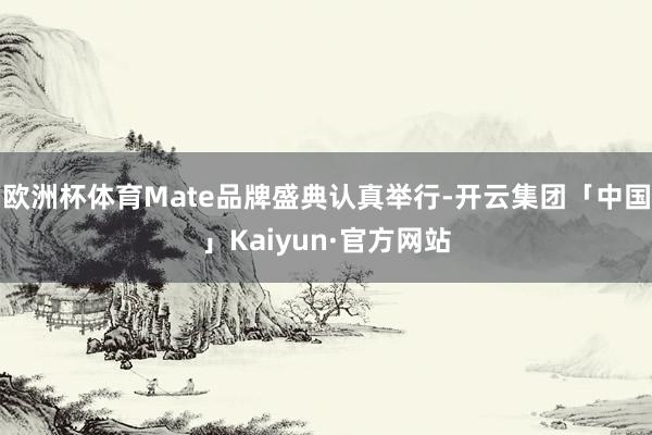 欧洲杯体育Mate品牌盛典认真举行-开云集团「中国」Kaiyun·官方网站