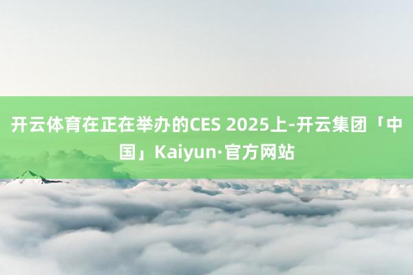 开云体育在正在举办的CES 2025上-开云集团「中国」Kaiyun·官方网站