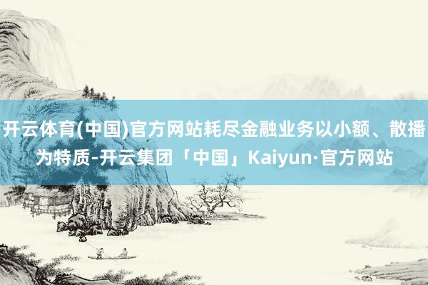 开云体育(中国)官方网站耗尽金融业务以小额、散播为特质-开云集团「中国」Kaiyun·官方网站